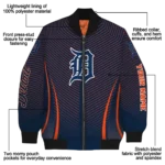 customized detroit tigers chevron arrow navy bomber jacket best selling