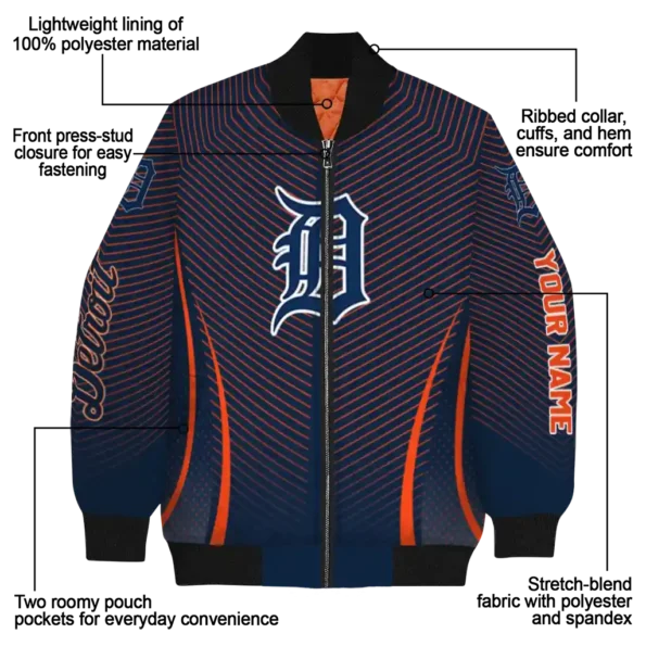 customized detroit tigers chevron arrow navy bomber jacket new arrival