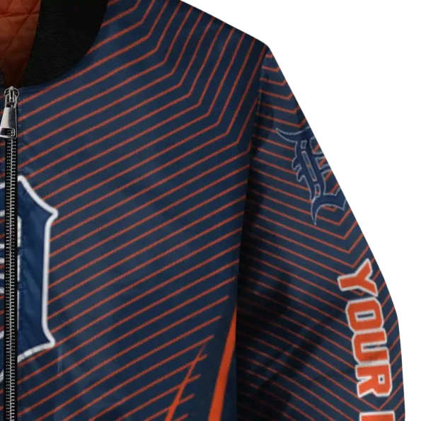customized detroit tigers chevron arrow navy bomber jacket premium grade