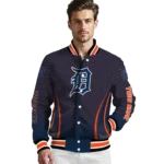 customized detroit tigers chevron arrow navy varsity jacket best selling