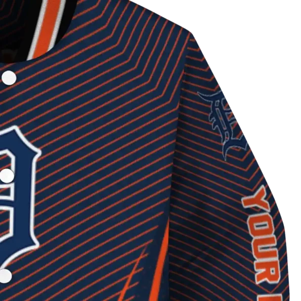 customized detroit tigers chevron arrow navy varsity jacket premium grade