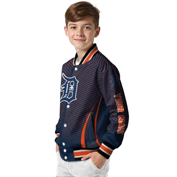 customized detroit tigers chevron arrow navy varsity jacket trendy