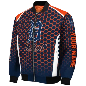 customized detroit tigers hexagon grid navy bomber jacket best selling