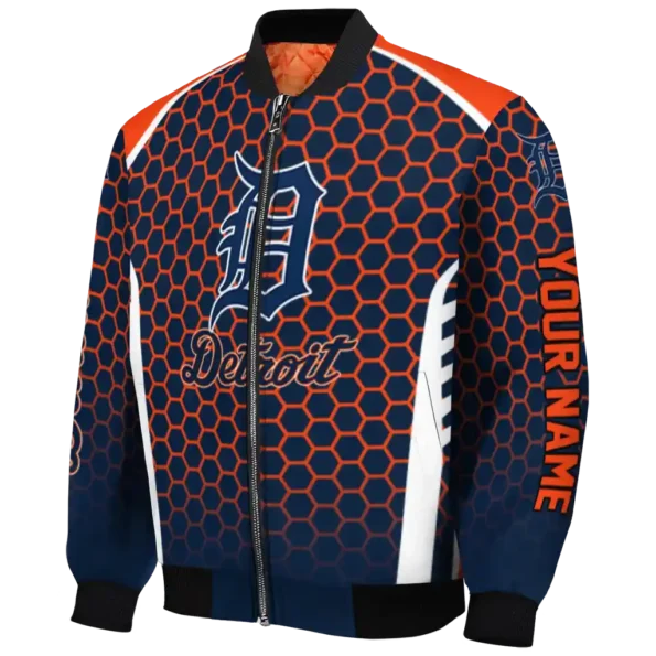 customized detroit tigers hexagon grid navy bomber jacket best selling