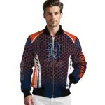 customized detroit tigers hexagon grid navy bomber jacket best selling