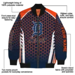 customized detroit tigers hexagon grid navy bomber jacket best selling