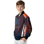 customized detroit tigers hexagon grid navy bomber jacket best selling