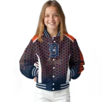 customized detroit tigers hexagon grid navy varsity jacket best selling