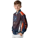 customized detroit tigers hexagon grid navy varsity jacket best selling