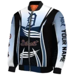 customized detroit tigers mesh effect navy black bomber jacket best selling