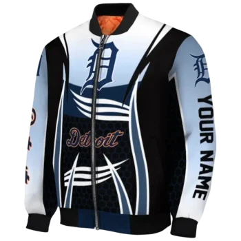 customized detroit tigers mesh effect navy black bomber jacket best selling