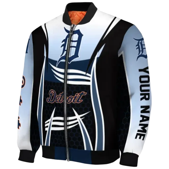 customized detroit tigers mesh effect navy black bomber jacket best selling