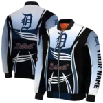 customized detroit tigers mesh effect navy black bomber jacket best selling