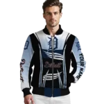 customized detroit tigers mesh effect navy black bomber jacket best selling