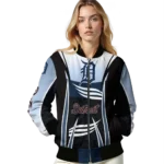 customized detroit tigers mesh effect navy black bomber jacket best selling