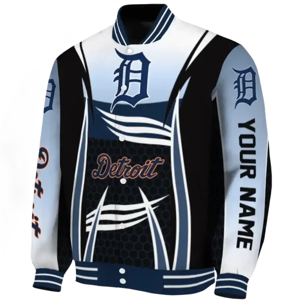 customized detroit tigers mesh effect navy black varsity jacket best selling