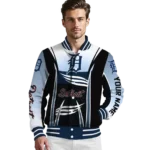 customized detroit tigers mesh effect navy black varsity jacket best selling