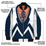 customized detroit tigers v stripes navy white bomber jacket best selling