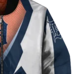 customized detroit tigers v stripes navy white bomber jacket best selling