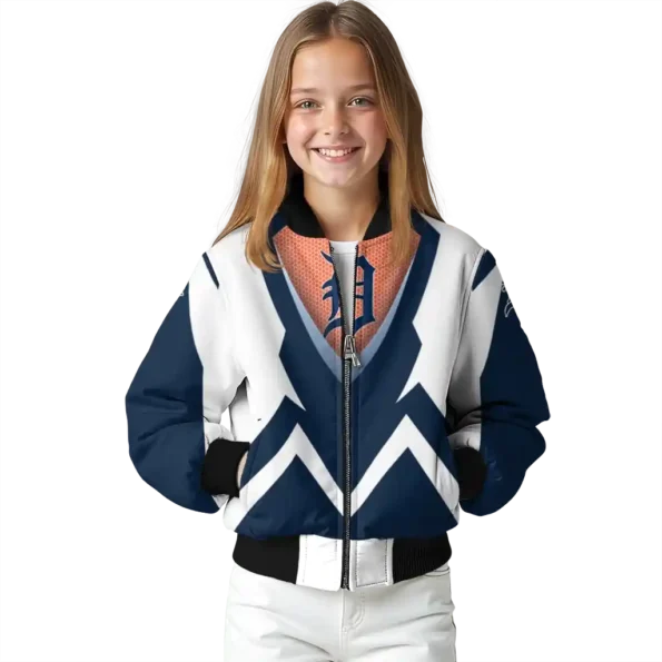 customized detroit tigers v stripes navy white bomber jacket top rated