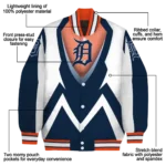 customized detroit tigers v stripes navy white varsity jacket best selling