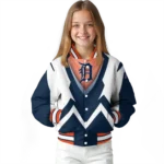 customized detroit tigers v stripes navy white varsity jacket best selling