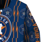 customized houston astros bolt stripe blue varsity jacket best selling