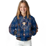 customized houston astros bolt stripe blue varsity jacket best selling