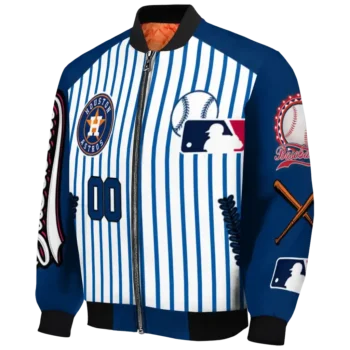 customized houston astros eagle baseball blue white bomber jacket best selling