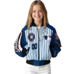 customized houston astros eagle baseball blue white bomber jacket best selling