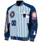 customized houston astros eagle baseball blue white varsity jacket best selling