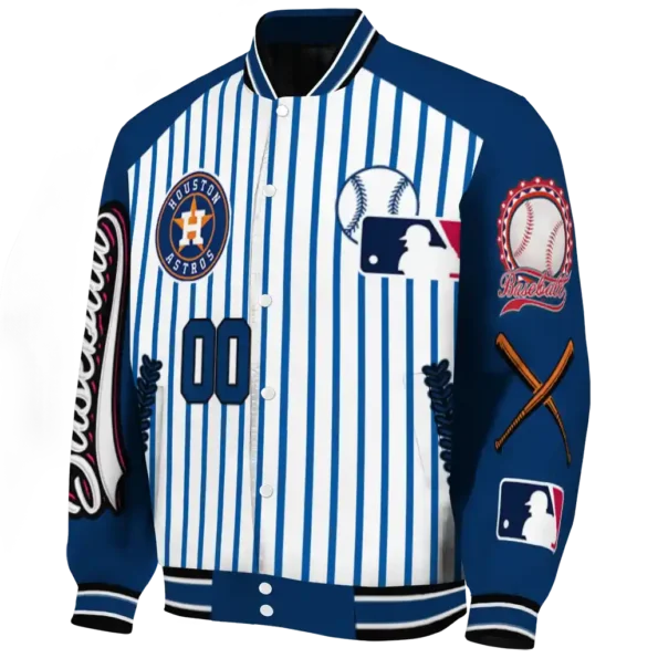 customized houston astros eagle baseball blue white varsity jacket best selling