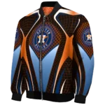 customized houston astros mesh chest orange crocs black bomber jacket best selling