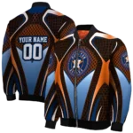customized houston astros mesh chest orange crocs black bomber jacket best selling