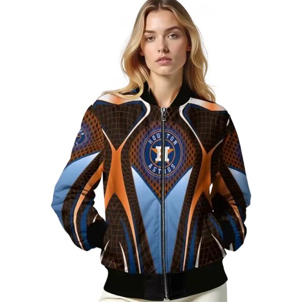 customized houston astros mesh chest orange crocs black bomber jacket latest model