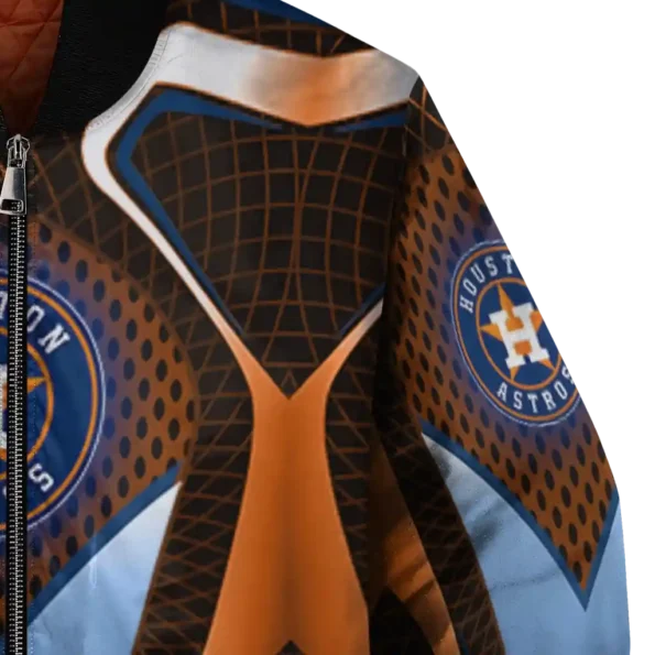 customized houston astros mesh chest orange crocs black bomber jacket premium grade
