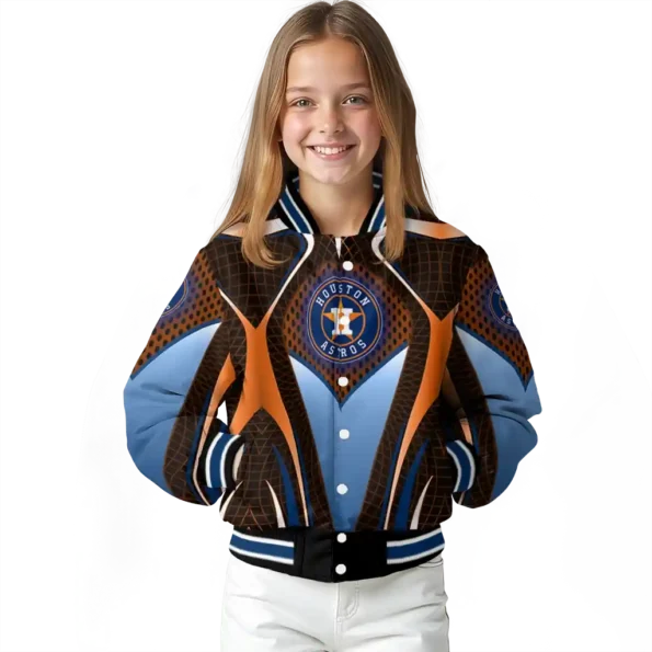 customized houston astros mesh chest orange crocs black varsity jacket top rated