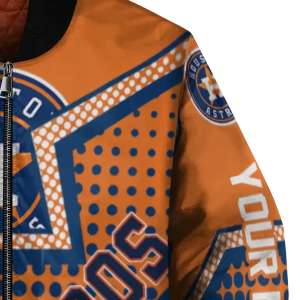 customized houston astros star burst blue bomber jacket premium grade