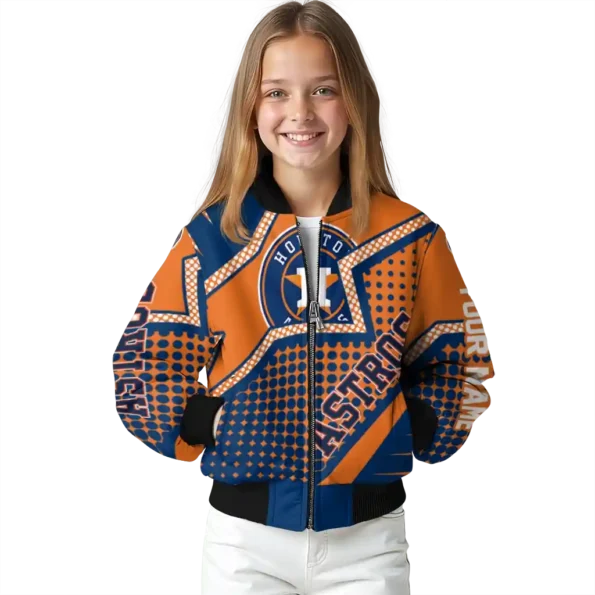 customized houston astros star burst blue bomber jacket top rated