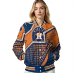 customized houston astros star burst blue varsity jacket best selling