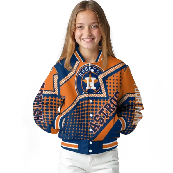 customized houston astros star burst blue varsity jacket top rated