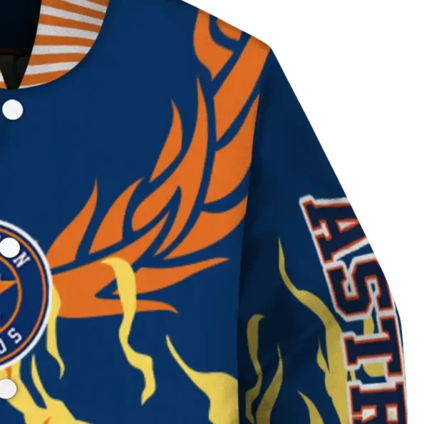 customized houston astros winged blaze blue white varsity jacket premium grade