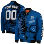 customized kansas city royals hexagon cluster royal blue black bomber jacket best selling