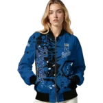customized kansas city royals hexagon cluster royal blue black bomber jacket best selling