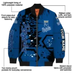 customized kansas city royals hexagon cluster royal blue black bomber jacket best selling