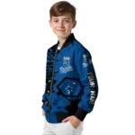 customized kansas city royals hexagon cluster royal blue black bomber jacket best selling
