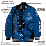 customized kansas city royals hexagon cluster royal blue black varsity jacket best selling