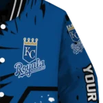 customized kansas city royals hexagon cluster royal blue black varsity jacket best selling