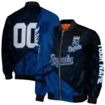 customized kansas city royals hexagon mesh royal blue black bomber jacket best selling