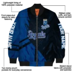 customized kansas city royals hexagon mesh royal blue black bomber jacket best selling
